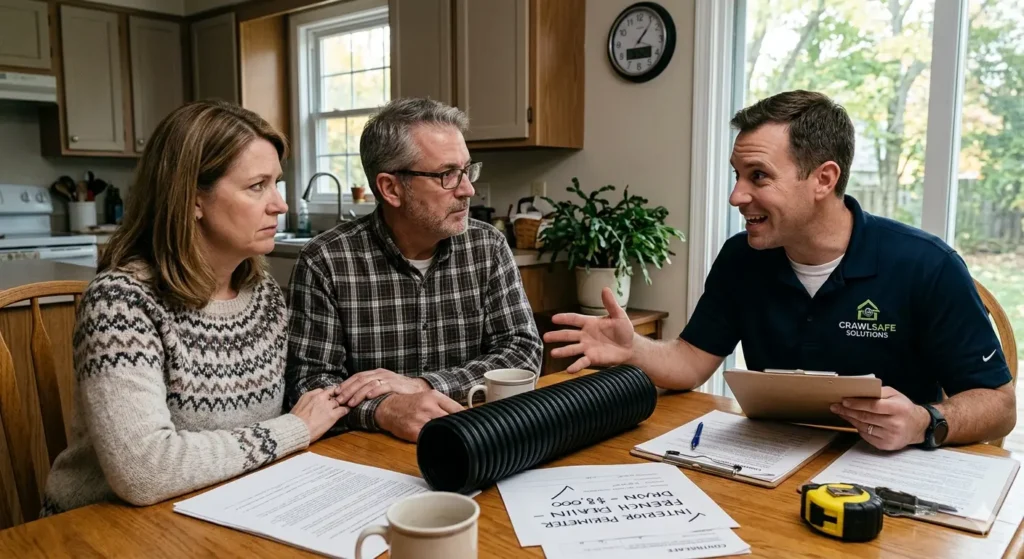 Comparing the cost of interior perimeter French drains vs practical crawl space encapsulation methods for North Carolina homeowners.