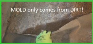 Crawl space encapsulation vapor barrier demonstrating mold prevention on soil in Raleigh home